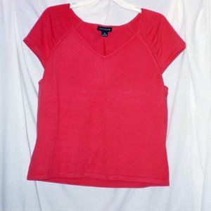 Ann Taylor Cap Sleeve Silk Blend Dark Peach Top XL